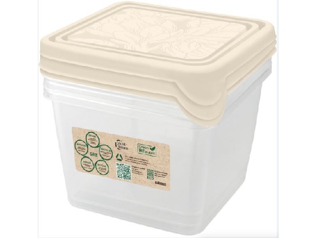 Набор контейнеров для продуктов HELSINKI Artichoke 3 шт. 0,75 л квадратные лен